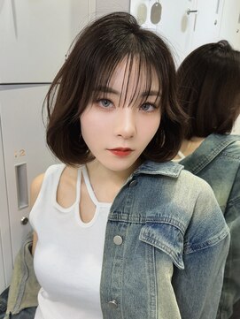 ロンドソレイユ 池袋(Lond soleil) ミニウルフレイヤーカット顔周り前髪韓国ミディアムロング/池袋