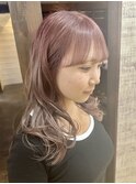 ピンクベージュ、ハイトーンカラー、ケアブリーチ