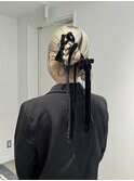 個性派アレンジ / リボンアレンジ / ヘアアレンジ / 結婚式ヘア