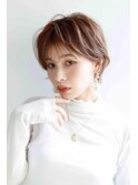 ショートくびれヘアアプリコットオレンジ20代30代40代50代
