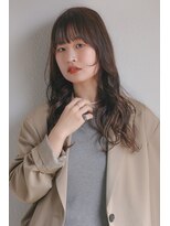 スリーマーク(THREE mark)&nbsp;大人ウェーブ/コテ巻き風パーマ/顔周りレイヤー/抜け感ベージュ