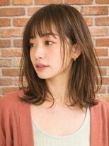 ルシードスタイル アウラ 松戸市五香(LUCIDO STYLE Aura) 大人前髪オフィスぱっつん前髪美シルエットブラウンベージュ