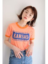 ラレイ(Lalei)&nbsp;【表参道/青山】オレンジベージュ切りっぱなしボブ【ささき】