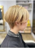 「NUDE」#ミルクティベージュ フェザーバング  マッシュショート