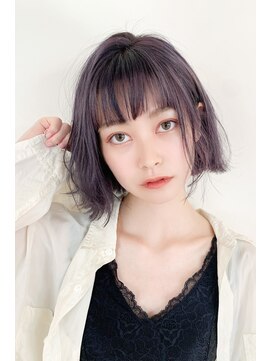オブヘアーギンザ(Of HAIR GINZA) 絶対的透明感パープルハイライトボブ