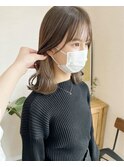 イヤリングベージュ×グレージュ
