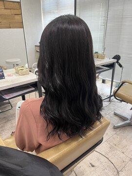 アジールヘア 所沢プロペ通り店(agir hair) アッシュブラックロングレイヤーカットウェットヘア夏所沢韓国
