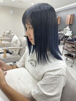ロエン 西岡崎店(ROEN)&nbsp;#ネイビーブルー/20代/30代/グラデーション/艶髪/髪質改善