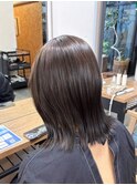 黒髪カタログ/オリーブグレー/小顔に見せるヘア/ココアベージュ