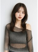 大人上品ロングレイヤー×透け感シースルーバング