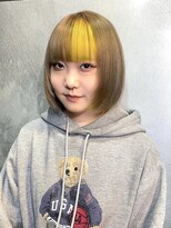 スリット(slit)&nbsp;ポイントイエロー×ベージュボブ