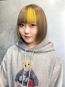 スリット(slit) ポイントイエロー×ベージュボブ