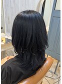 バレイヤージュ×ブルーブラックネイビー