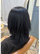 オリ(Oli) バレイヤージュ×ブルーブラックネイビー