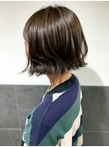 アッシュベージュ外ハネボブ ボブルフ ショコラベージュ