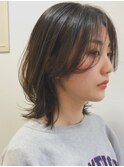 くびれヘアレイヤーシースルーバングマロンベージュ[神保町]3