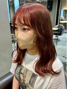 ベレーザ 渋谷(BELEZA) ba1541ブリーチオンカラーコリアンスタイルチェリーピンクボブ