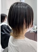 大人可愛い 10代20代30代 丸みショートウルフ インナーベージュ
