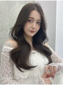 憧れ韓国くびれヘア/顔まわりカットレイヤーカット艶髪黒髪