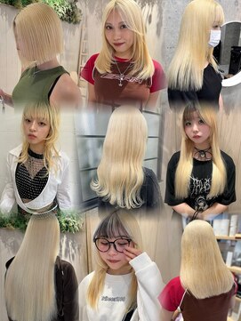 フリーラ 表参道(freera) ブリーチ2回~ 抜きっぱなしブロンド ホワイトブロンド