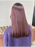 20代30代艶感ストレート♪髪質改善カラー暖色カラーピンク