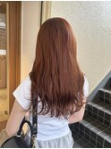 小川/ブリーチなしwカラーレイヤーカットオレンジベージュ