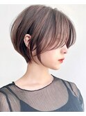 Say.くびれショートレイヤー丸みショートミルクティーベージュ