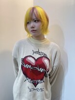 カシェル(cashel kishaba)&nbsp;『デザインカラー　イエロー×ピンク　ブロックカラー』