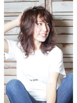 ララテラス(LaLa Terrace) 【LaLaTerrace】無造作ウェーブ×ベリーピンク