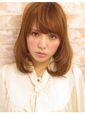 ミディアム内巻きパーマで可愛くお手入れ楽チン☆