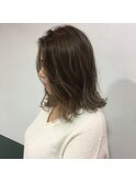 clan<ハイライトブルージュ×外はねヴェールウェーブミディアム>