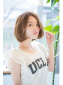 【ash伊勢崎】大人かわいいナチュラルボブ♪センターパート
