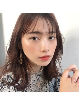 エールバイボヌール(Ere by Bonheur) 大人可愛い外ハネエアリーミディ/チェリーレッド