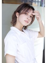 ウィーブス セタガヤ(weaves -SETAGAYA-)&nbsp;斜めバングウルフ×グレージュカラー【weaves-SETAGAYA-】