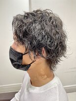 アッシュ 十日市場店(Ash)&nbsp;ブリーチ毛でもかかる。クリーム波巻きパーマスタイル