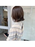 くびれボブ/外ハネボブ/切りっぱなしボブ/ボブ/グレージュ