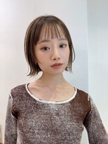 ロンドアベニール 北千住(Lond avenir)&nbsp;【髪質改善】切りっぱなしボブ　前髪パーマ　グレーベージュ