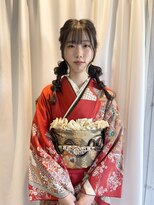 サクラ(SAKURA) 成人式/振袖/ツインアレンジ/ふわふわツイン/フリル帯揚げ/20歳