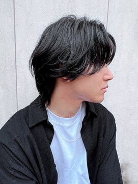 トルネード(TORNADO) メンズショートヘアパーマセンターパートアップバング面長K0601