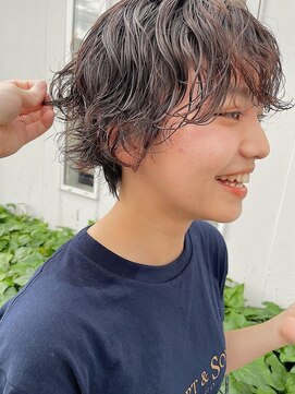 カノエ 松江東津田店(canoe) マッシュショートパーマ オレンジブラウン