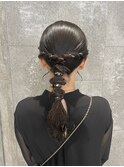 ヘアセット タイトヘア ローポニー 編み下ろし 原宿ヘアセット