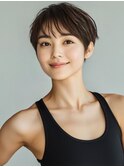 ☆ホワイトグレージュミニウルフデジタルパーマチェリーブラウン