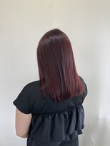 ヘアメイクアン(Hair Make Une)&nbsp;推しカラー　ディープレッド　ボブロング