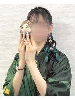 編み下ろし　ハートアレンジ