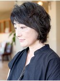 〈50代大人女性〉お手入れ簡単♪やわらかパーマスタイル☆