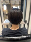 コンパクトボブ×シークレットハイライト×グレー系ブラウン
