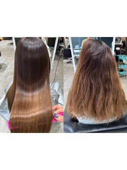 一人ひとりの髪質・ダメージレベルに合わせて薬剤を調合。柔らかく艶のあるストレートに♪[酸性ストレート]