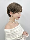 丸みショート/ショート/ショートボブ/寒色系カラー/小顔