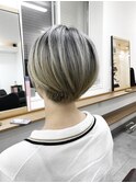 くびレイヤーグレーベージュニュアンスカラー白髪染め白髪ぼかし