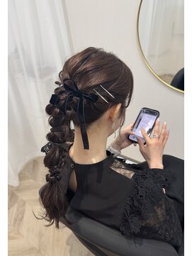 あみおろしヘアアレンジ